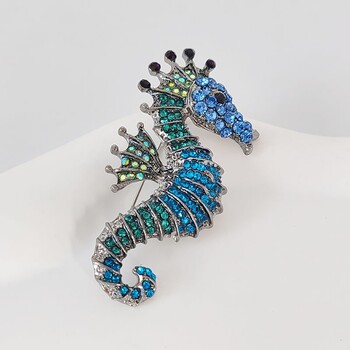 Fashion Creative Καρφίτσες Seahorse Rhinestone για Άντρες Γυναικείες Πολλαπλές Χρώματα Marine Animal καρφίτσα καρφίτσα Ευέλικτα αξεσουάρ Δώρα