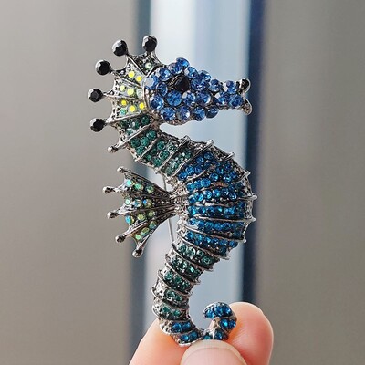 Fashion Creative Καρφίτσες Seahorse Rhinestone για Άντρες Γυναικείες Πολλαπλές Χρώματα Marine Animal καρφίτσα καρφίτσα Ευέλικτα αξεσουάρ Δώρα