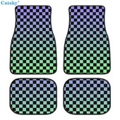 Kockás kockás autós padlószőnyegek 4db egyedi tervezésű szőnyeg csúszásgátló belső szőnyegek autók SUV teherautó padlószőnyegei