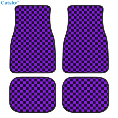 Kockás kockás autós padlószőnyegek 4db egyedi tervezésű szőnyeg csúszásgátló belső szőnyegek autók SUV teherautó padlószőnyegei
