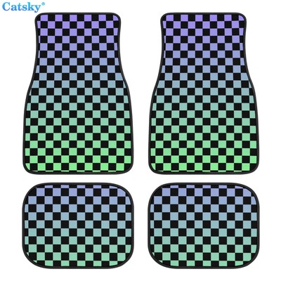 Kockás kockás autós padlószőnyegek 4db egyedi tervezésű szőnyeg csúszásgátló belső szőnyegek autók SUV teherautó padlószőnyegei