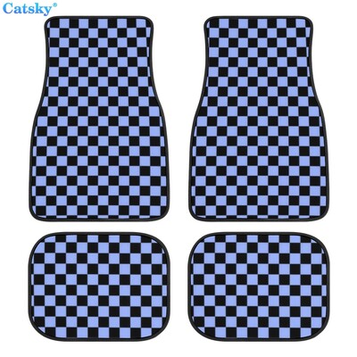 Kockás kockás autós padlószőnyegek 4db egyedi tervezésű szőnyeg csúszásgátló belső szőnyegek autók SUV teherautó padlószőnyegei