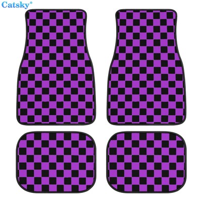 Kockás kockás autós padlószőnyegek 4db egyedi tervezésű szőnyeg csúszásgátló belső szőnyegek autók SUV teherautó padlószőnyegei