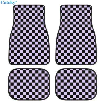 Kockás kockás autós padlószőnyegek 4db egyedi tervezésű szőnyeg csúszásgátló belső szőnyegek autók SUV teherautó padlószőnyegei