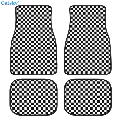 Kockás kockás autós padlószőnyegek 4db egyedi tervezésű szőnyeg csúszásgátló belső szőnyegek autók SUV teherautó padlószőnyegei