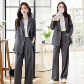 Set pantaloni costum pentru fete, negru, gri, primăvară, toamnă, pentru femei, ocazional, pentru birou, costum, blazer, haină, doamnă, două piese, costume cu pantaloni Xxl