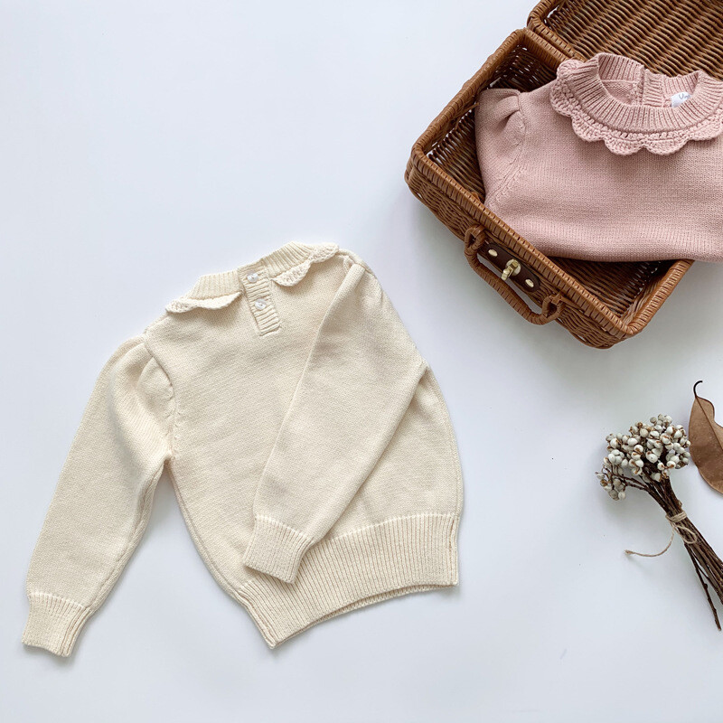 2024 Παιδικά Πλεκτά Πλεκτά Πουλόβερ Κορίτσια Μακρυμάνικο Πλεκτό Δαντελένιο Πουλόβερ Νέο Φθινοπωρινό Χειμώνα Βρεφικά Ρούχα Κοριτσίστικα Πουλόβερ 1-7 ετών