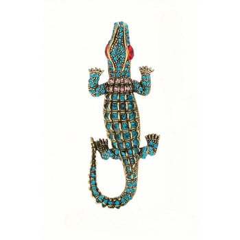 Γυναικεία γυναικεία καρφίτσα 1 κομματιού Vintage Rhinestone Crocodile Designer, καινοτομία Κομψή όμορφη πολυτέλεια εκατό ρεαλιστική