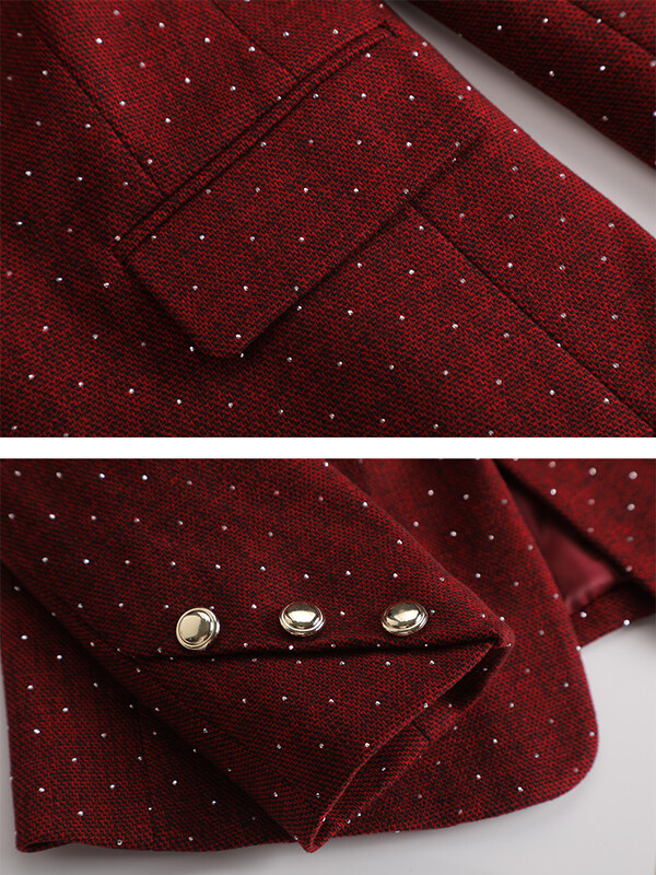 Costum de iarnă cu pantaloni de iarnă pentru femei, roșu, gri, pentru birou