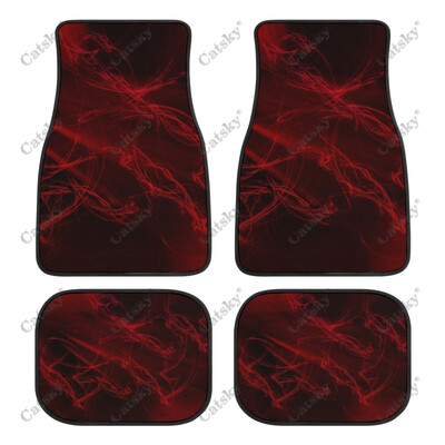 Abstract - Covor de podea roșu pentru mașină Covor vintage covoraș de cauciuc anti-alunecare Pachet de 4 accesorii pentru auto Decorare Protejează pentru mașină SUV Van