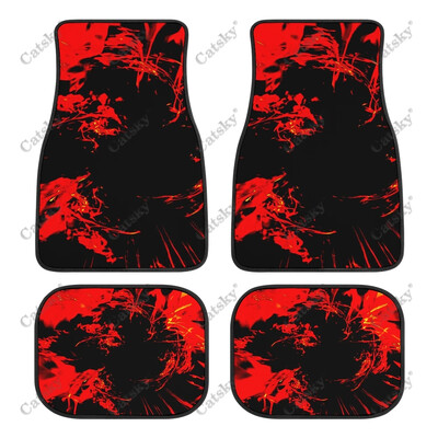 Abstract - Covor de podea roșu pentru mașină Covor vintage covoraș de cauciuc anti-alunecare Pachet de 4 accesorii pentru auto Decorare Protejează pentru mașină SUV Van