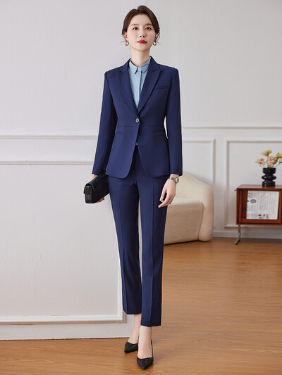 NAVIU Novelty γκρι επίσημα γυναικεία επαγγελματικά κοστούμια με παντελόνια και τζάκετ Γυναικείο παλτό Γυναικείο επαγγελματικό μπλέιζερ φθινοπωρινό OL στυλ