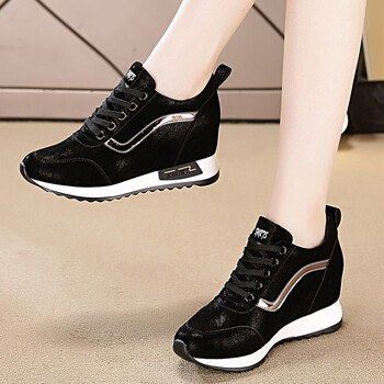 Wedge Platform Sneakers 2023 Fashion Plus Size Casual Sport trainers Γυναικεία δερμάτινα PU με κορδόνια αναπνεύσιμα γυναικεία βουλκανισμένα παπούτσια