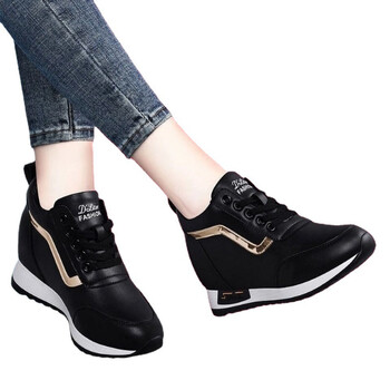 Wedge Platform Sneakers 2023 Fashion Plus Size Casual Sport trainers Γυναικεία δερμάτινα PU με κορδόνια αναπνεύσιμα γυναικεία βουλκανισμένα παπούτσια