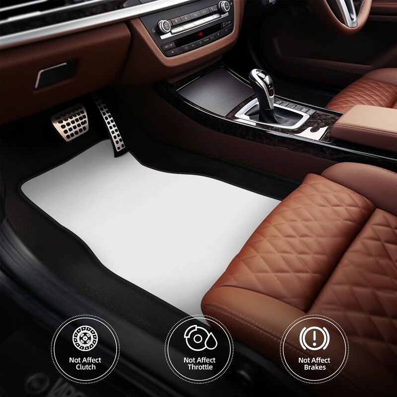 Covorașe de podea cu liliac alb negru pentru mașină Covorașe de podea pentru mașină, potrivire universală, potrivite pentru SUV, furgonete, sedanuri, camioane, accesorii auto