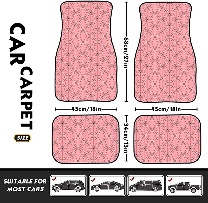 Anime Demon Slayer Art Print autó első és hátsó szőnyegek Általános csúszásmentes gumi autószőnyegek 4 részes vízálló F