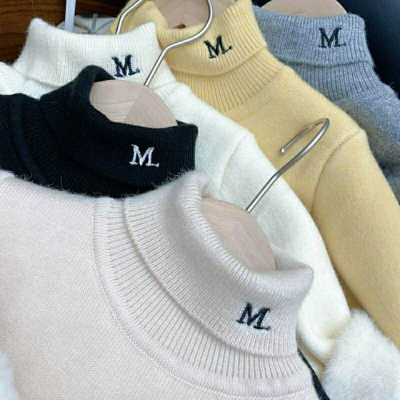 Őszi téli divat magas nyakú pulóver hosszú ujjú pulóverek gyerekeknek vászon divat meleg vastag gyerekruházat tömör felsők