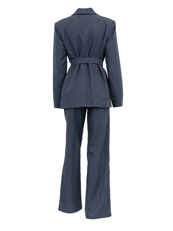 BZVW Office Lady Set din două piese Blazer pentru femei cu rever cu un singur piept cu talie adunată cu pantaloni Casusl 2024 Toamna Nou 25A8967