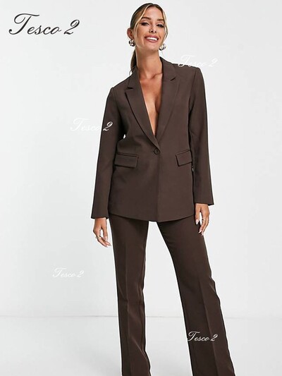 Ceriņu krāsas sieviešu uzvalks elegants un elegants sieviešu uzvalks 2 daļīgai jakai, žaketes bikses, ikdienas uzvalks pavasara rudenim