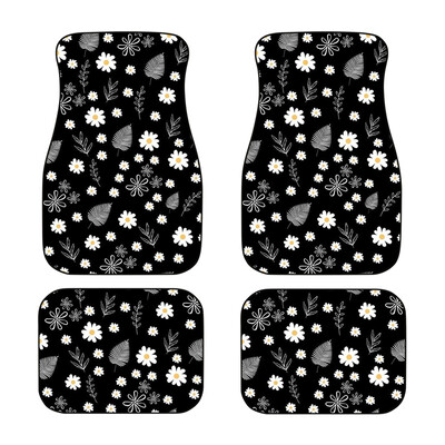 Universal Floral μοτίβο Πατάκια αυτοκινήτου 4 τμχ Αδιάβροχο αντιολισθητικό Μπροστινό Πίσω Auto πατάκι δαπέδου Αντιολισθητικό Χαλί αυτοκινήτου Easy Clean