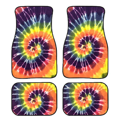 Fundal negru Design Dragon Roșu Rezistent la pete Ușor de curățat Material din cauciuc antiderapant 4/2 buc. Covoraș pentru picioarele mașinii