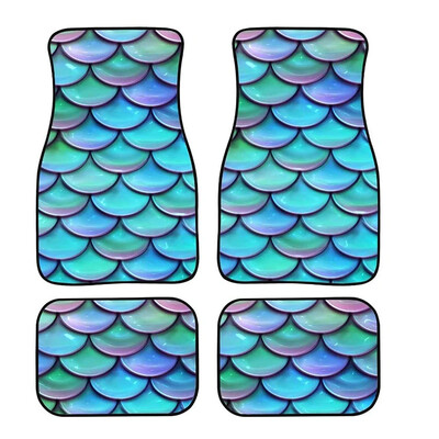 Fundal negru Design Dragon Roșu Rezistent la pete Ușor de curățat Material din cauciuc antiderapant 4/2 buc. Covoraș pentru picioarele mașinii