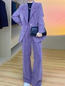 Costum de pantaloni de afaceri la modă pentru femei, ocazional, elegant, blazer și pantaloni, set asortat pentru femei, ținute solide, haine