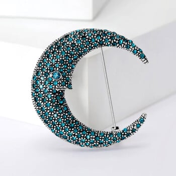 Shining Rhinestone Moon καρφίτσες για γυναίκες Unisex Glamour Pins Πολύχρωμα Διαθέσιμα αξεσουάρ γραφείου Δώρα