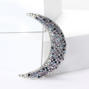 Shining Rhinestone Moon καρφίτσες για γυναίκες Unisex Glamour Pins Πολύχρωμα Διαθέσιμα αξεσουάρ γραφείου Δώρα