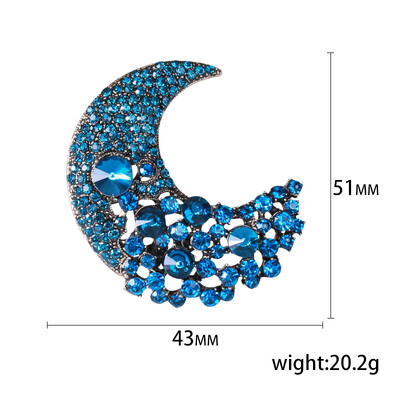 Shining Rhinestone Moon καρφίτσες για γυναίκες Unisex Glamour Pins Πολύχρωμα Διαθέσιμα αξεσουάρ γραφείου Δώρα