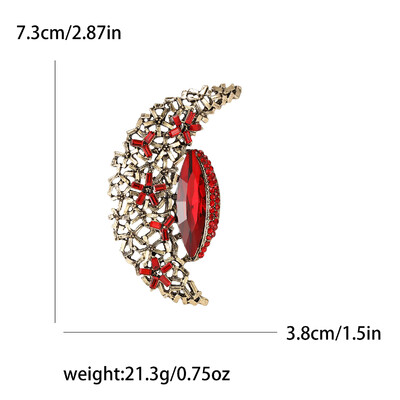 Shining Rhinestone Moon καρφίτσες για γυναίκες Unisex Glamour Pins Πολύχρωμα Διαθέσιμα αξεσουάρ γραφείου Δώρα