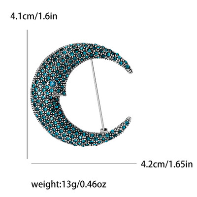 Shining Rhinestone Moon καρφίτσες για γυναίκες Unisex Glamour Pins Πολύχρωμα Διαθέσιμα αξεσουάρ γραφείου Δώρα