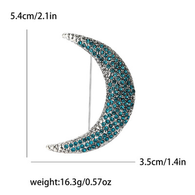 Shining Rhinestone Moon καρφίτσες για γυναίκες Unisex Glamour Pins Πολύχρωμα Διαθέσιμα αξεσουάρ γραφείου Δώρα