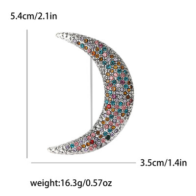 Shining Rhinestone Moon καρφίτσες για γυναίκες Unisex Glamour Pins Πολύχρωμα Διαθέσιμα αξεσουάρ γραφείου Δώρα