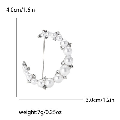 Shining Rhinestone Moon καρφίτσες για γυναίκες Unisex Glamour Pins Πολύχρωμα Διαθέσιμα αξεσουάρ γραφείου Δώρα