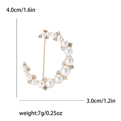 Shining Rhinestone Moon καρφίτσες για γυναίκες Unisex Glamour Pins Πολύχρωμα Διαθέσιμα αξεσουάρ γραφείου Δώρα