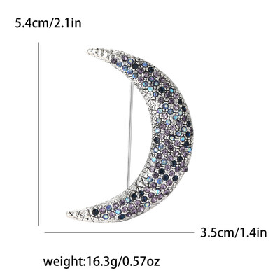 Shining Rhinestone Moon καρφίτσες για γυναίκες Unisex Glamour Pins Πολύχρωμα Διαθέσιμα αξεσουάρ γραφείου Δώρα