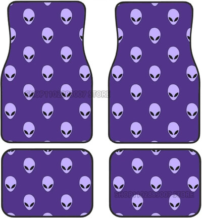Green Alien Moon UFO autó elülső hátsó padlószőnyegek teljes készlet 4 db csúszásmentes gumi hátlap szőnyeg autókhoz Belső kiegészítők