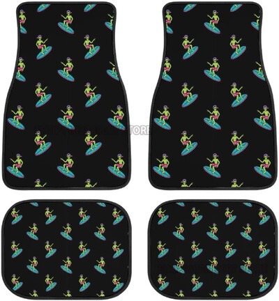 Green Alien Moon UFO autó elülső hátsó padlószőnyegek teljes készlet 4 db csúszásmentes gumi hátlap szőnyeg autókhoz Belső kiegészítők
