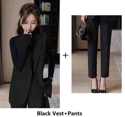 Formális egyenruhák üzleti öltönyök blézerek Női nőknek Formális, elegáns karriernadrágok nadrággal, mellényekkel és mellényekkel