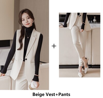 Formális egyenruhák üzleti öltönyök blézerek Női nőknek Formális, elegáns karriernadrágok nadrággal, mellényekkel és mellényekkel