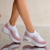 Pantofi cu platformă cu creștere în înălțime pentru femei Pantofi pentru femei Pantofi cu plasă respirabilă Sport pentru doamne Pantofi groși