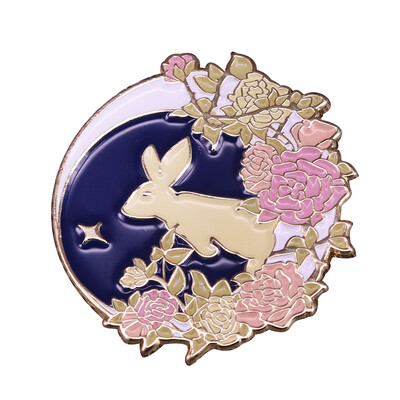 Kawaii Rabbit emaljas piespraudes Usagi Sakura dzīvnieku sakta multfilma Pet Little Bunny Pins rotaslietas