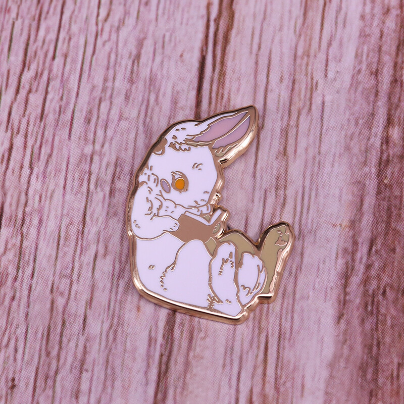 Kawaii Rabbit emaljas piespraudes Usagi Sakura dzīvnieku sakta multfilma Pet Little Bunny Pins rotaslietas