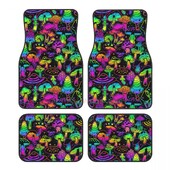 Magic Mushrooms 4BUC Crystal Velvet Covoraș pentru mașină pentru femei, Covoraș pentru podea pentru mașină anti-fouling Accesorii pentru interiorul mașinii