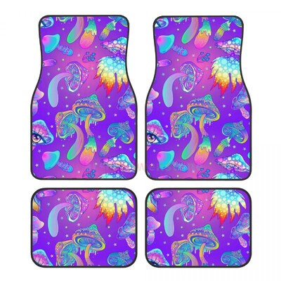 Magic Mushrooms 4BUC Crystal Velvet Covoraș pentru mașină pentru femei, Covoraș pentru podea pentru mașină anti-fouling Accesorii pentru interiorul mașinii