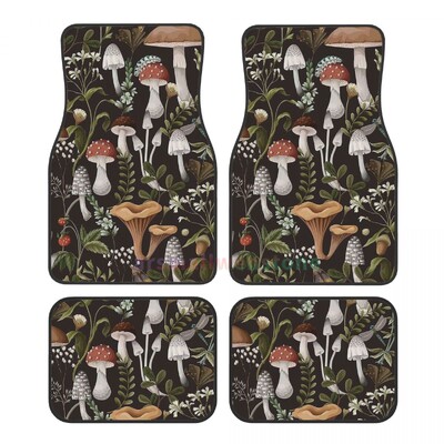Magic Mushrooms 4BUC Crystal Velvet Covoraș pentru mașină pentru femei, Covoraș pentru podea pentru mașină anti-fouling Accesorii pentru interiorul mașinii