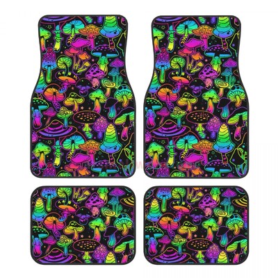 Magic Mushrooms 4BUC Crystal Velvet Covoraș pentru mașină pentru femei, Covoraș pentru podea pentru mașină anti-fouling Accesorii pentru interiorul mașinii
