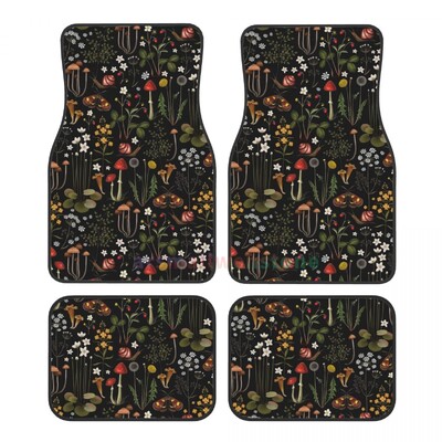 Magic Mushrooms 4BUC Crystal Velvet Covoraș pentru mașină pentru femei, Covoraș pentru podea pentru mașină anti-fouling Accesorii pentru interiorul mașinii