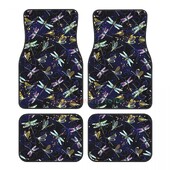 Fluturi colorați 4 bucăți covoraș de podea pentru femei din catifea de cristal, covoraș de podea pentru mașină anti-fouling Accesorii pentru interiorul mașinii